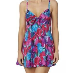 A SHORE FIT! Women Swim Suit Dress Floral Size 8 NWT